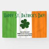 Happy St. Patrick's Day Irish Flag Shamrock Banner (Horizontaal)