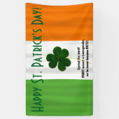 Happy St. Patrick's Day Irish Flag Shamrock Banner (Verticaal)