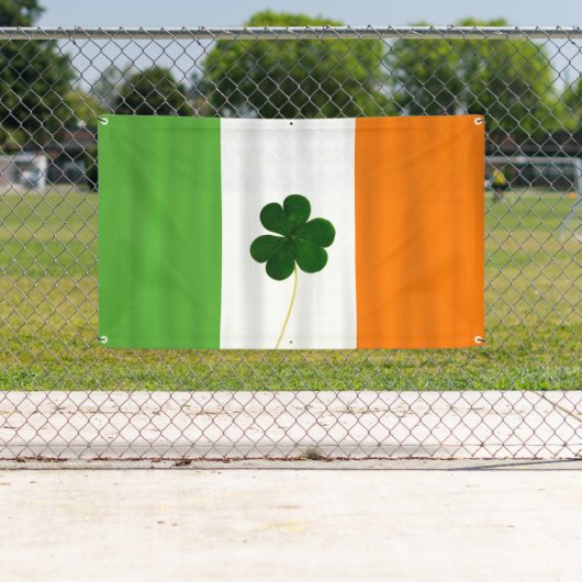 Happy St. Patrick's Day Irish Flag Shamrock Banner (Insitu)