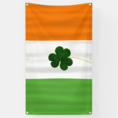 Happy St. Patrick's Day Irish Flag Shamrock Banner (Verticaal)