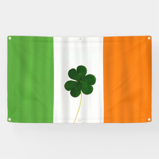 Happy St. Patrick's Day Irish Flag Shamrock Banner (Horizontaal)