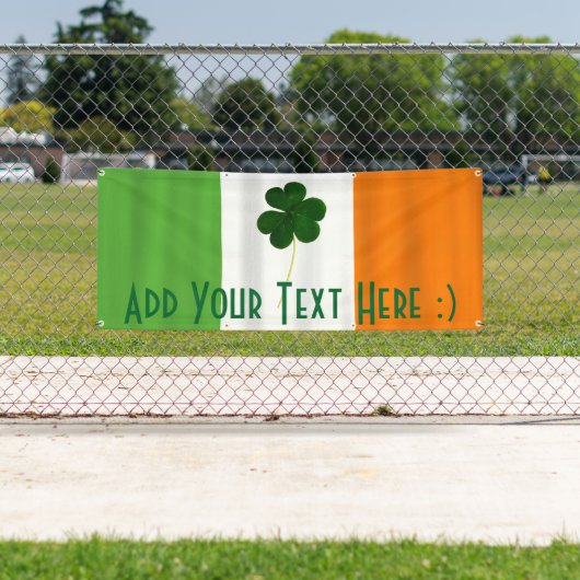 Happy St. Patrick's Day Irish Flag Shamrock Banner (Insitu)