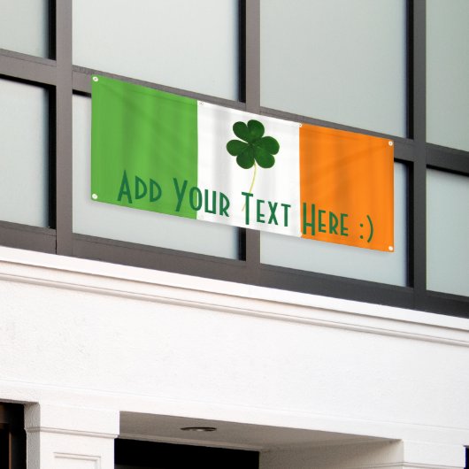 Happy St. Patrick's Day Irish Flag Shamrock Banner (Buitenkant Gebouw)