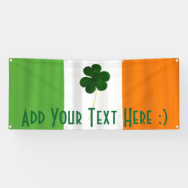 Happy St. Patrick's Day Irish Flag Shamrock Banner