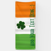 Happy St. Patrick's Day Irish Flag Shamrock Banner (Verticaal)