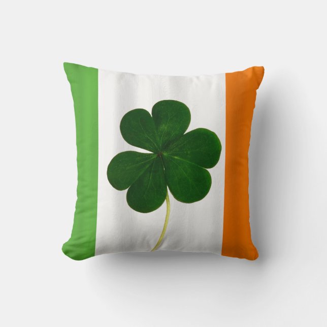 Happy St. Patrick's Day Irish Flag Shamrock Clover Kussen (Voorkant)