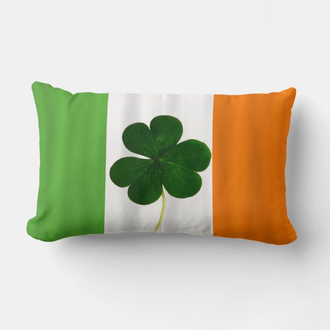 Happy St. Patrick's Day Irish Flag Shamrock Clover Kussen (Voorkant)