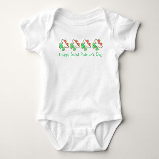 Happy St. Patrick's Day Irish Flag Shamrock Cookie Romper (Voorkant)