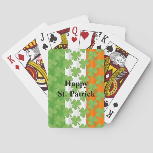 Happy St. Patrick's Day Irish Flag Shamrock Paddy Pokerkaarten (Achterkant)