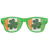 Happy St. Patrick's Day Irish Flag Shamrock Paddy Retro Zonnebril (Voorkant)