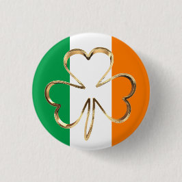 Happy St. Patrick's Day Irish Flag Shamrock Paddy Ronde Button 3,2 Cm