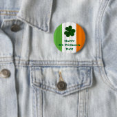 Happy St. Patrick's Day Irish Flag Shamrock Paddy Ronde Button 5,7 Cm (In situ)