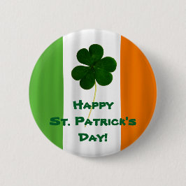 Happy St. Patrick's Day Irish Flag Shamrock Paddy Ronde Button 5,7 Cm