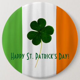 Happy St. Patrick's Day Irish Flag Shamrock Paddy Ronde Button 6,0 Cm