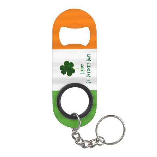 Happy St. Patrick's Day Irish Flag Shamrock Paddy Sleutelhanger Flessenopener (Achterkant)