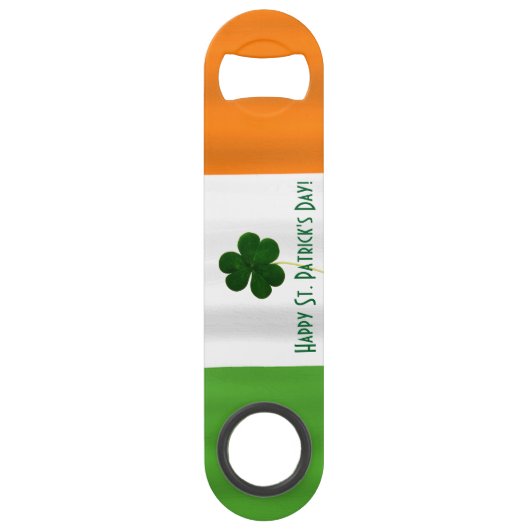 Happy St. Patrick's Day Irish Flag Shamrock Paddy Speed Flessenopener (Achterkant)