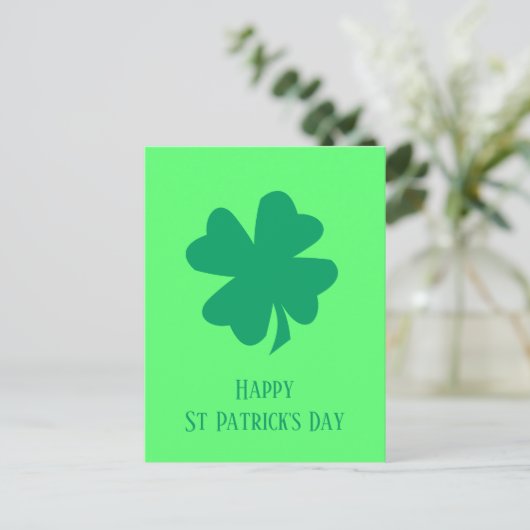Happy St Patrick's Day Irish Green Shamrock 2025 Briefkaart (Staand voorkant)