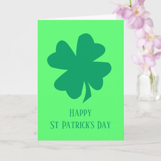 Happy St Patrick's Day Irish Green Shamrock 2025 Kaart (Orchidee)