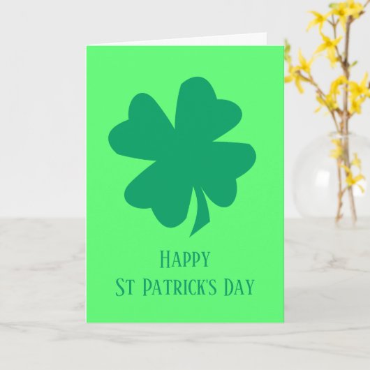 Happy St Patrick's Day Irish Green Shamrock 2025 Kaart (Gele Bloem)