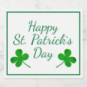 Happy St. Patrick's Day Irish Green Shamrock Bier Etiket (Enkel label)