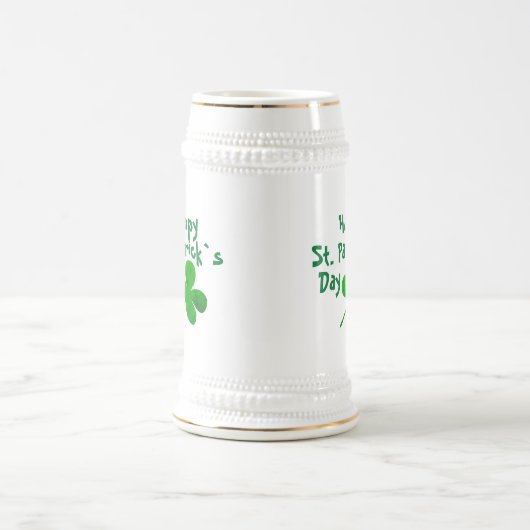 Happy St. Patrick's Day Irish Green Shamrock Bierpul (Center)