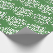 Happy St Patricks Day Irish Green Shamrock Custom Cadeaupapier (Hoek)