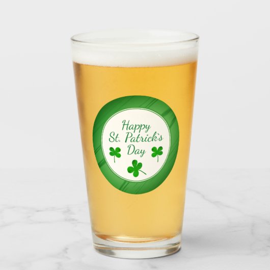 Happy St. Patrick's Day Irish Green Shamrock Glas (Voorkant gevuld)