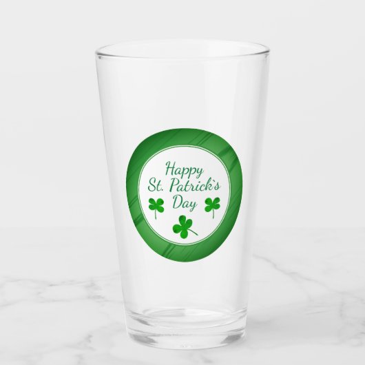 Happy St. Patrick's Day Irish Green Shamrock Glas (Voorkant)
