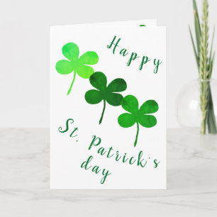 Happy St Patricks Day Irish Green Shamrock Kaart