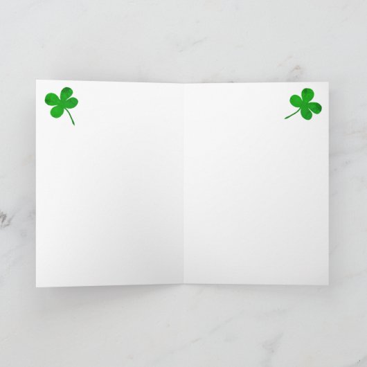 Happy St Patricks Day Irish Green Shamrock Kaart (Binnen)
