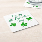 Happy St. Patrick's Day Irish Green Shamrock Kartonnen Onderzetters (Schuin)