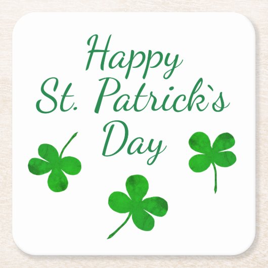 Happy St. Patrick's Day Irish Green Shamrock Kartonnen Onderzetters (Voorkant)
