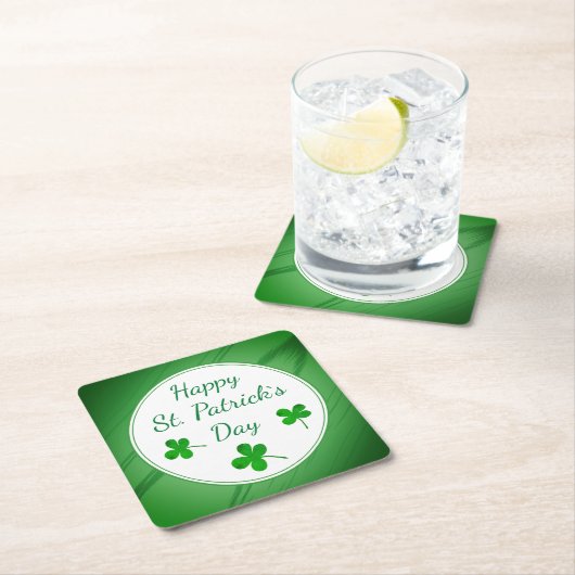 Happy St. Patrick's Day Irish Green Shamrock Kartonnen Onderzetters (Insitu)