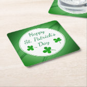Happy St. Patrick's Day Irish Green Shamrock Kartonnen Onderzetters (Schuin)