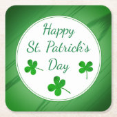 Happy St. Patrick's Day Irish Green Shamrock Kartonnen Onderzetters (Voorkant)