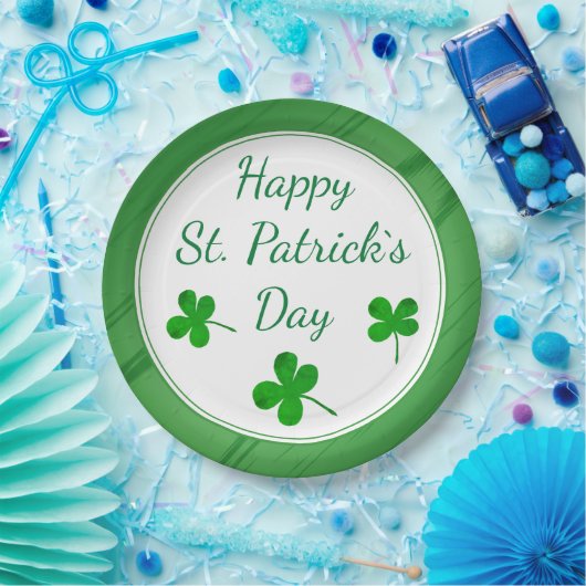 Happy St. Patrick's Day Irish Green Shamrock Papieren Bordje (Feest)