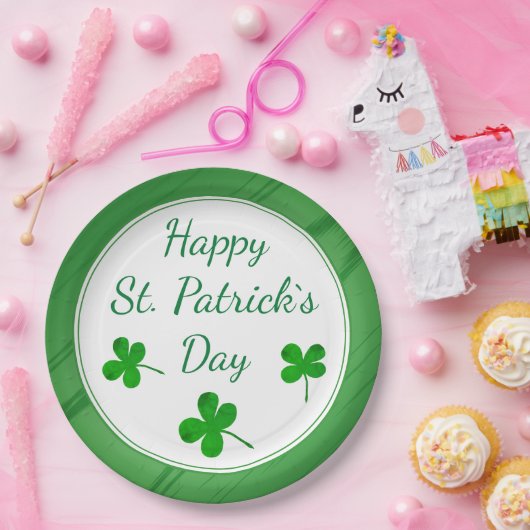 Happy St. Patrick's Day Irish Green Shamrock Papieren Bordje (Feest)