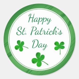 Happy St. Patrick's Day Irish Green Shamrock Ronde Sticker