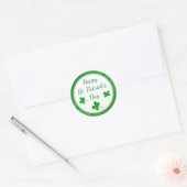 Happy St. Patrick's Day Irish Green Shamrock Ronde Sticker (Envelop)