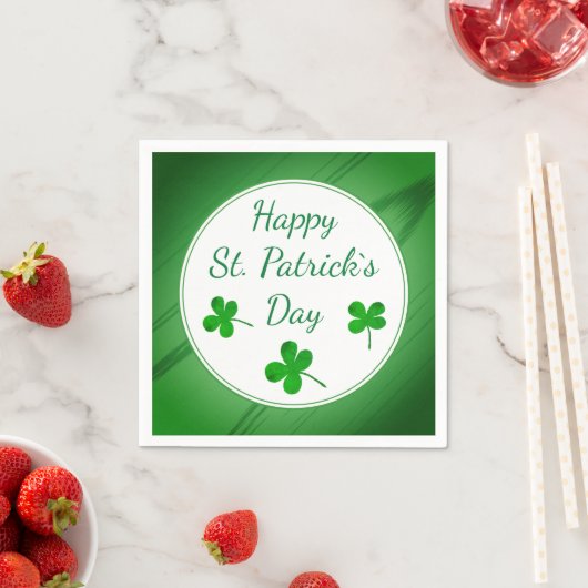 Happy St. Patrick's Day Irish Green Shamrock Servet (Insitu)