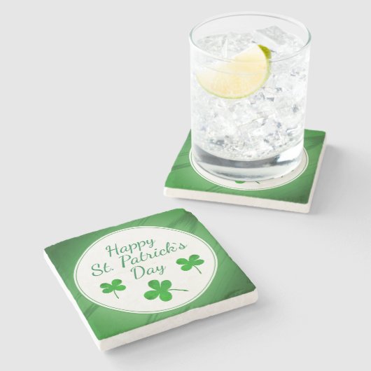 Happy St. Patrick's Day Irish Green Shamrock Stenen Onderzetter (Zijkant)