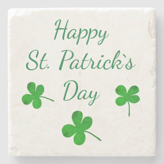 Happy St. Patrick's Day Irish Green Shamrock Stenen Onderzetter (Voorkant)