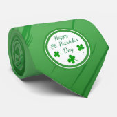 Happy St. Patrick's Day Irish Green Shamrock Stropdas (Opgerold)