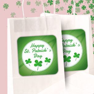 Happy St. Patrick's Day Irish Green Shamrock Vierkante Sticker