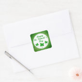 Happy St. Patrick's Day Irish Green Shamrock Vierkante Sticker (Envelop)