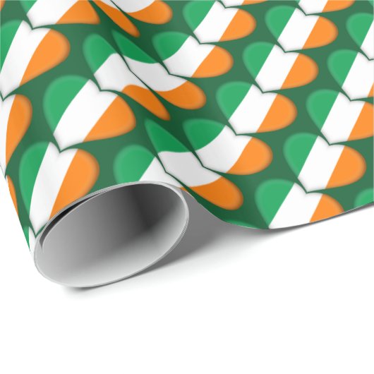Happy St. Patrick's Day Irish Hearts Flag Pattern Cadeaupapier (Rol Hoek)