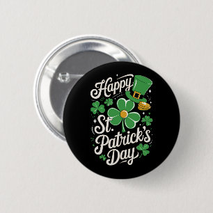 Happy St Patrick's Day Irish Heritage St Patty's Ronde Button 5,7 Cm