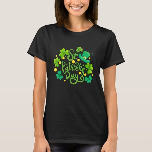 Happy St Patrick's Day Irish Leprechaun Hat Lucky  T-shirt (Voorkant)