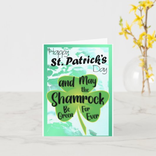Happy St Patricks Day Irish Poem Kaart (Gele Bloem)