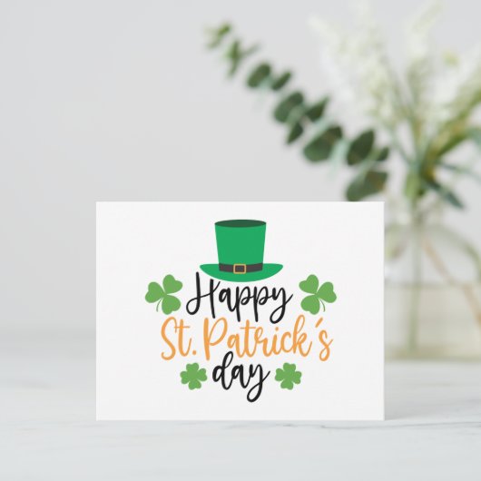 Happy St. Patrick's Day Irish Pride Shamrock Lucky Briefkaart (Staand voorkant)